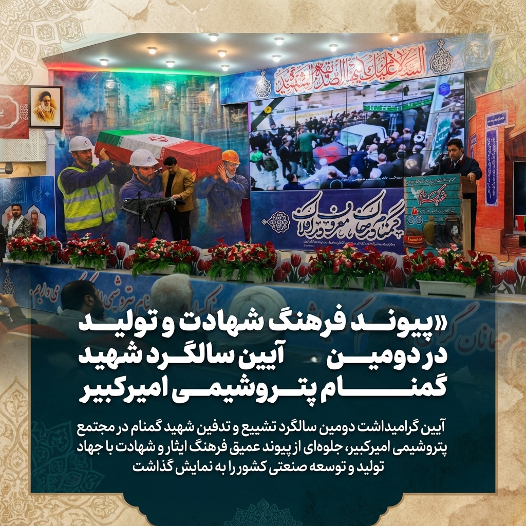 پیوند فرهنگ شهادت و تولید در آیین دومین سالگرد شهید گمنام پتروشیمی امیرکبیر