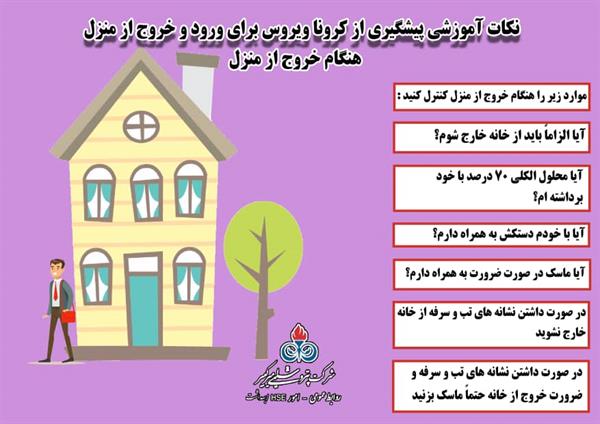 نکات آموزشی پیشگیری از کروناویروس-هنگام خروج از منزل